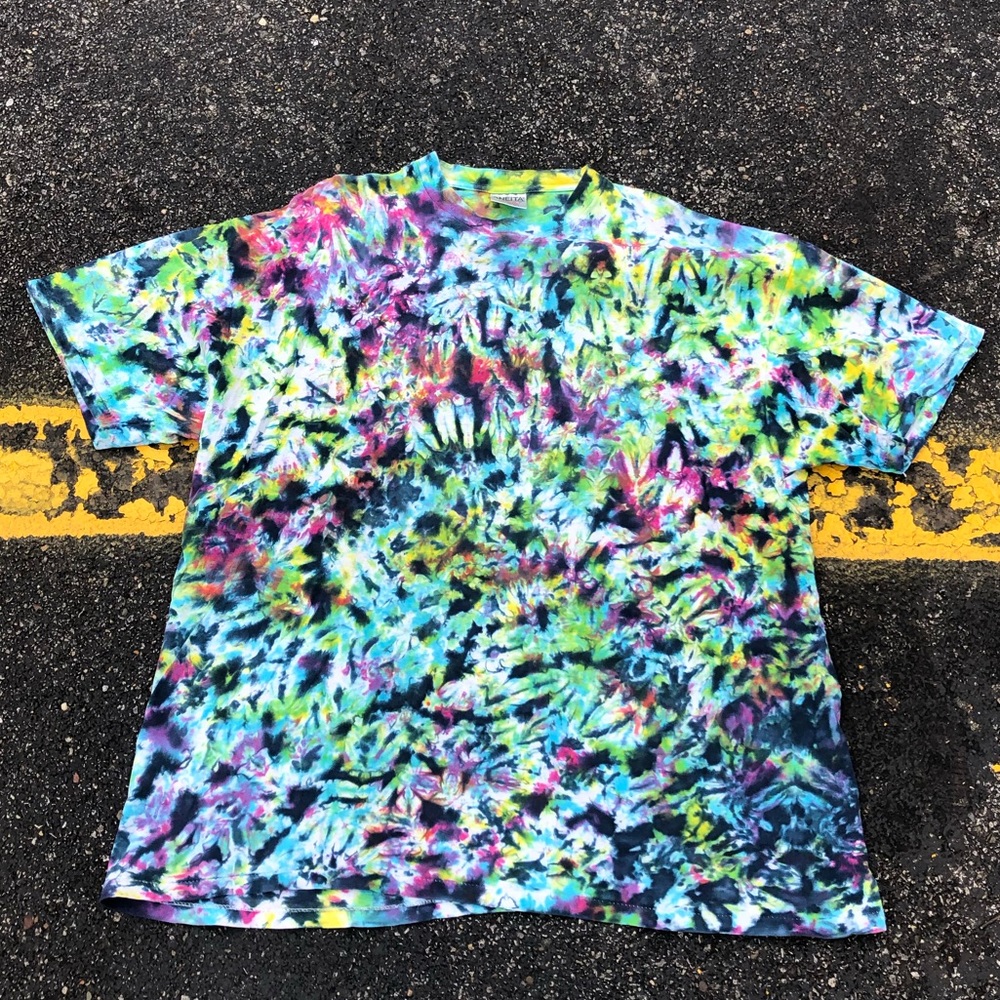 Vintage 90s Single Stitch Psychedelic Tie Dye Tee